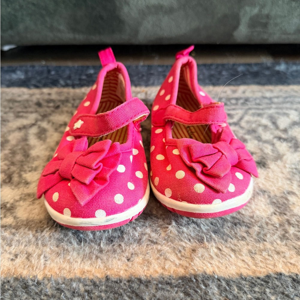 Koala Kids Hot Pink Polka Dot Mary Jane Shoes with Bow